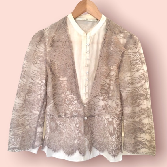 Cynthia Vincent Cream Blouse - Picture 2 of 6